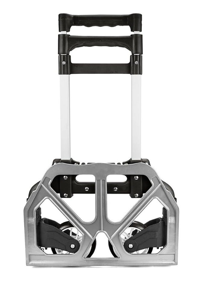 Midwest Aluminum Luggage Trolley Barrow Foldable Hand Push Truck Parcel Boot Cart Heavy Duty Rustproof Utility Cart with Adjustable Shaft (Black)  - Image 2