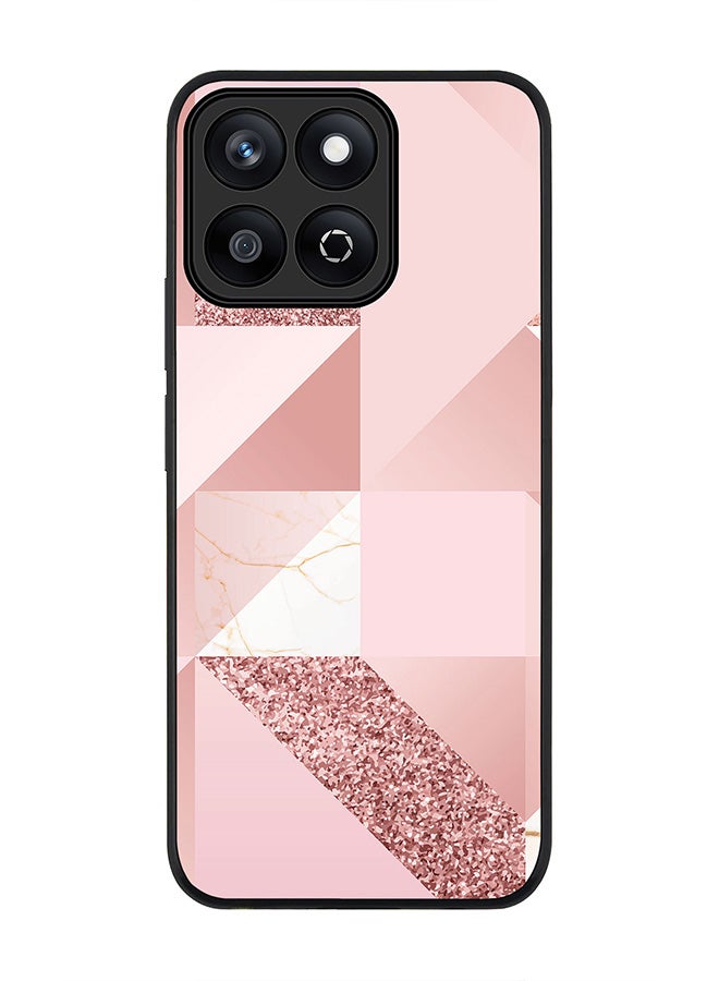 Stylizedd For Honor X7c 4G Case,Slim fit Camera Protection, Shockproof Thin Phone cover  - Marble Pink Geometric - Image 1
