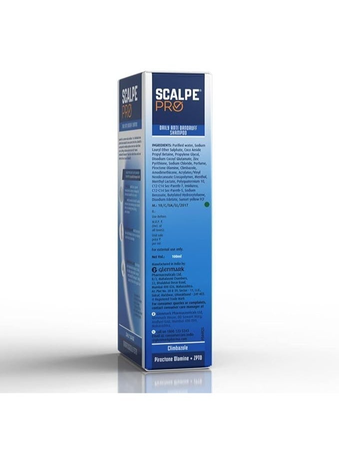 Scalpe Pro Daily Anti-Dandruff Shampoo | Removes Dandruff from Source | Prevents Itching & Irritation | Scalpe Science | Climbazole Formulation | Dermatologically Tested | For Women & Men | 100ml - Image 2