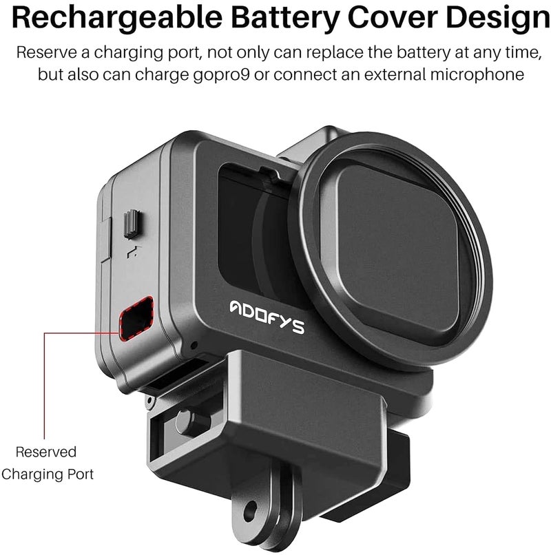 Adofys G9-4 Mount and Accessory forGopro 9/10/&11 Black, Cold Shoe Mount Mic Light Stand Housing Case for GoPro Microphone Adapter Vlog Accessory Compatible with Tripod Selfie Stick - Image 4