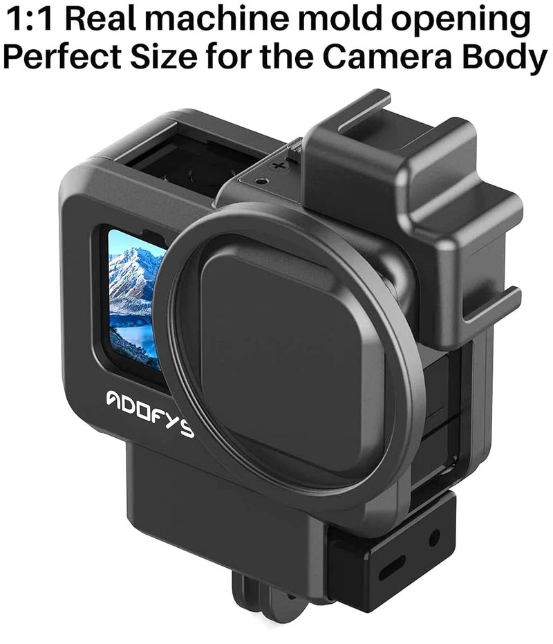 Adofys G9-4 Mount and Accessory forGopro 9/10/&11 Black, Cold Shoe Mount Mic Light Stand Housing Case for GoPro Microphone Adapter Vlog Accessory Compatible with Tripod Selfie Stick - Image 5