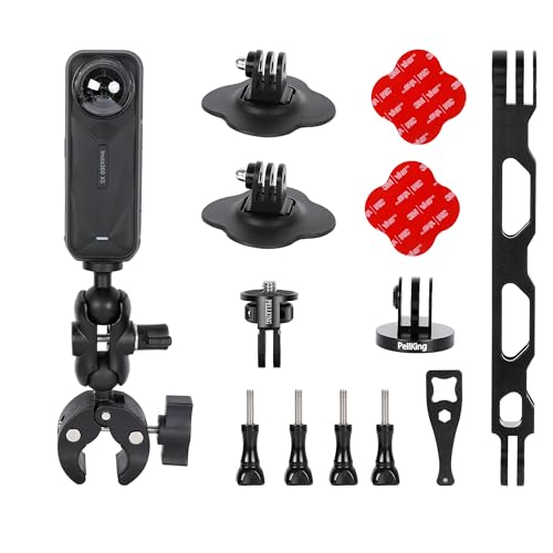 PellKing Motorcycle Mount for Insta360 X5 X4 X3Bike Handlebar Clamp Mounting Helmet Flexible Adhesive Mount Bundle Kit for Insta 360 X5 X4 X3 X2 X GO 3S ACE PRO 2 Camera Accessories - Image 1