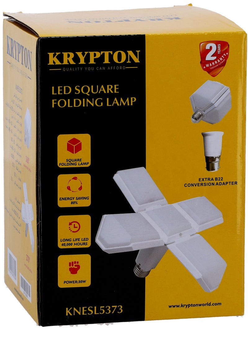 كريبتون - مصباح LED مربع قابل للطي - أضواء المرآب 30W أضواء LED قابلة للتعتيم 6500LM لمبات الإضاءة LED القابلة للتشوه إضاءة سقف المرآب - Image 1