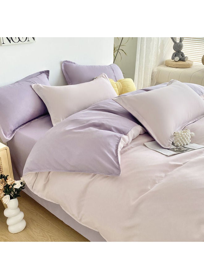 غطاء لحاف بسيط من Ins-style مكون من قطعة واحدة لسكن الطلاب 150 × 200 × 230 لون سادة غطاء لحاف منقوش لغرفة نوم واحدة - اللون: أرجواني غامق وأرجواني فاتح [ناعم ولطيف على البشرة، مناسب للنوم عاريًا] - المواصفات: غطاء لحاف من قطعة واحدة 150 × 200 سم - Image 1