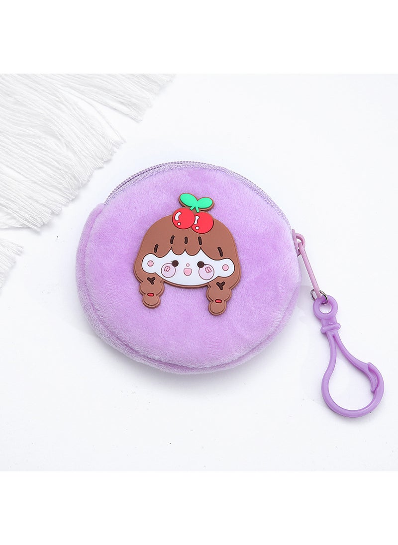 Generic New Cute Cartoon Plush Coin Purse Kids Mini Earphone Pouch Braid Head Girl 