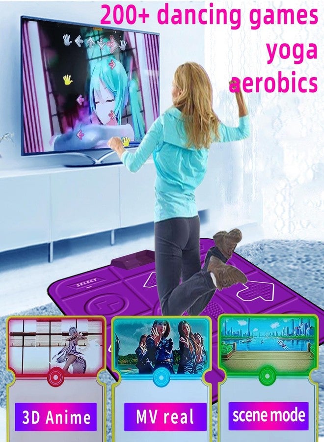 YRPRSODF Dance Mat for Kids and Adults - Wireless Dancing Mat,Musical Electronic Dance Mats for Exercise & Fitness,Dance Step Pad Game for TV, Gifts for Girls & Boys Ages 3+, Purple - Image 2