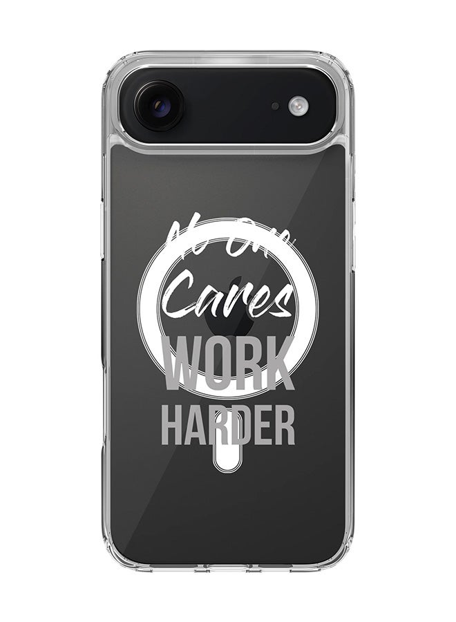 Stylizedd Classic Clear MagSafe Case for iPhone 17 Air , Hybrid Soft Case Flexible Edges Anti Drop TPU PC Gel Thin Transparent Cover [ Designed for iPhone 17 Air ] -  Work Harder