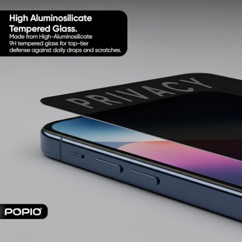 POPIO Military-Grade Privacy Screen Protector for iPhone 17 Pro Max – 9H Tempered Glass, Anti-Spy Protection, Scratch-Resistant, HD Clarity (1 Pack) - Image 3
