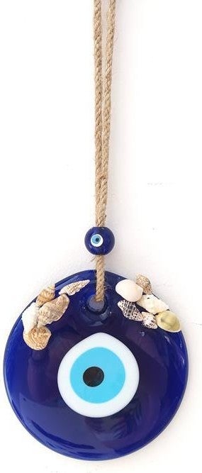 Sea Shell Wicker String Evil Eye Bead Wall Decoration Charm