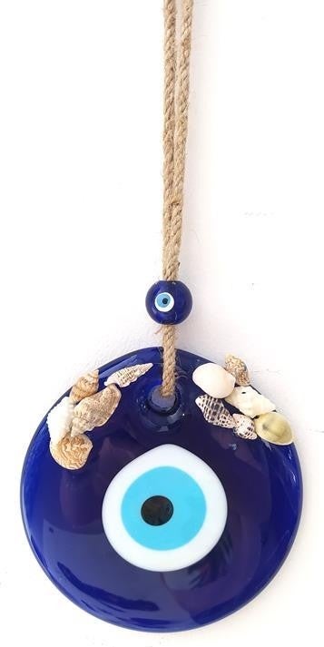Sea Shell Wicker String Evil Eye Bead Wall Decoration Charm