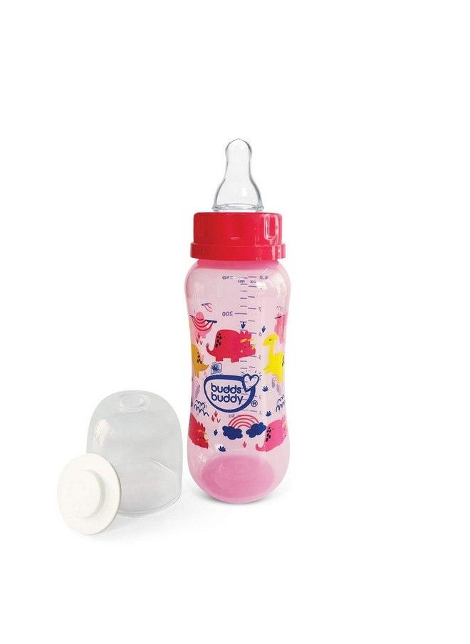 BuddsBuddy Elegant 3 In 1 Bottle (Feeding Bottle+Sipper+Cereal Feeder) 250 Ml (Pink)  - Image 1