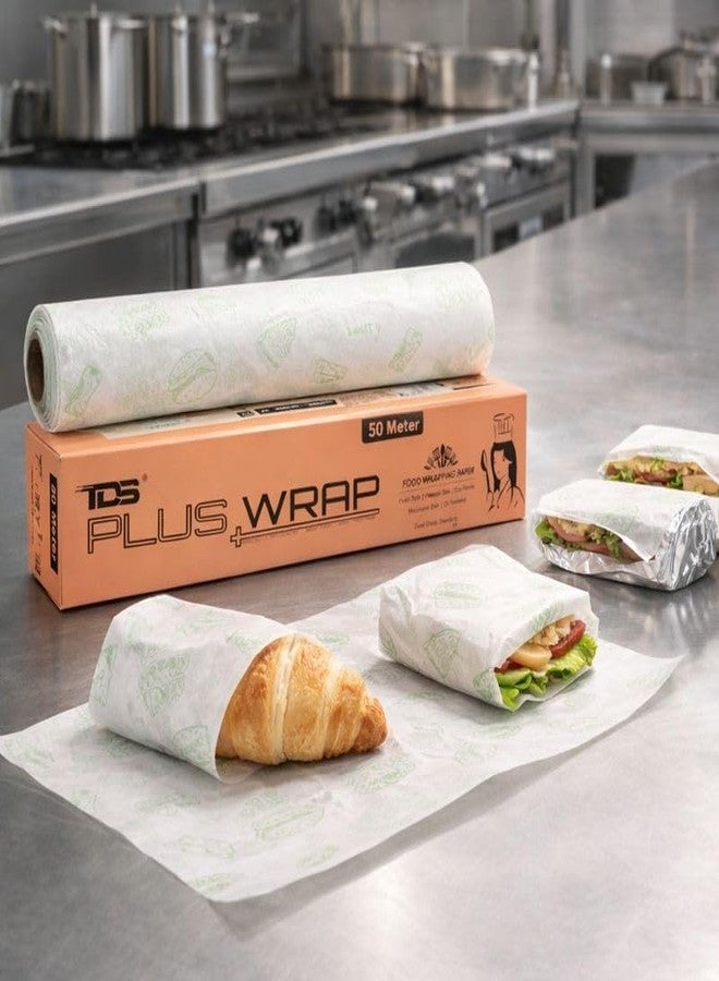 TDS Plus Wrap Food Wrapping Paper Roll 50m | Greaseproof, Food Safe, Microwave Safe & Eco-Friendly Packaging Paper - Image 4
