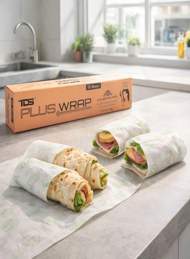 TDS Plus Wrap Food Wrapping Paper Roll 50m | Greaseproof, Food Safe, Microwave Safe & Eco-Friendly Packaging Paper - Image 2