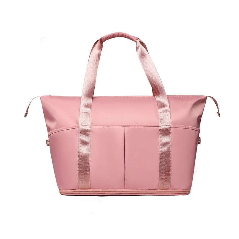 Bluejw Large Capacity Sports Duffel Bag for Women - Brown Sport Duffle Pink Gym Bag Girls - Sports Duffels - Image 1