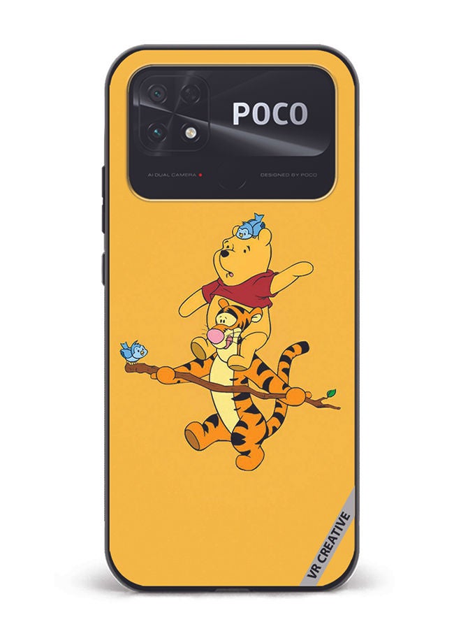 VR CREATIVE Protective Case Cover For Xiaomi Poco C40 Pooh Design Multicolour - Image 1