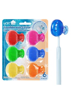 UCEC Travel Toothbrush Head Covers, Toothbrush Cover Caps Case, Tooth Brush Head Case Plastic Clip, For Household Travel, Fits Electronic And Manual Toothbrushes, 6 Packs  - Image 1