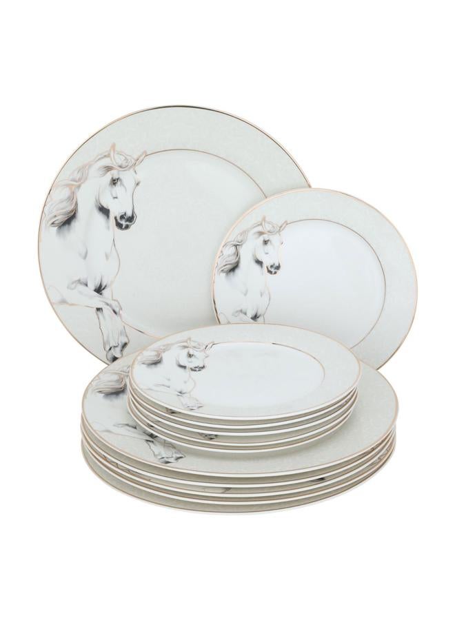 السيف  طقم عشاء جياد بورسلين 24 قطعة أبيض - Image 3