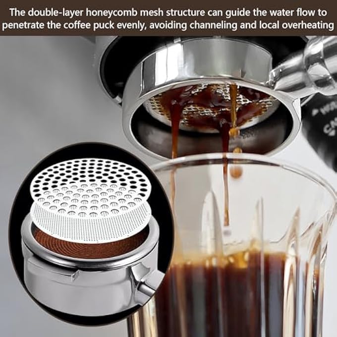 nalaina 53Mm Espresso Puck Screen 316 Stainless Steel Double Layer Honeycomb Mesh Filter  Even Water Flow Extraction Improve Uniformity Keep Brew Head Clean Reusable Coffee Filter 1Mm Thick - Image 3