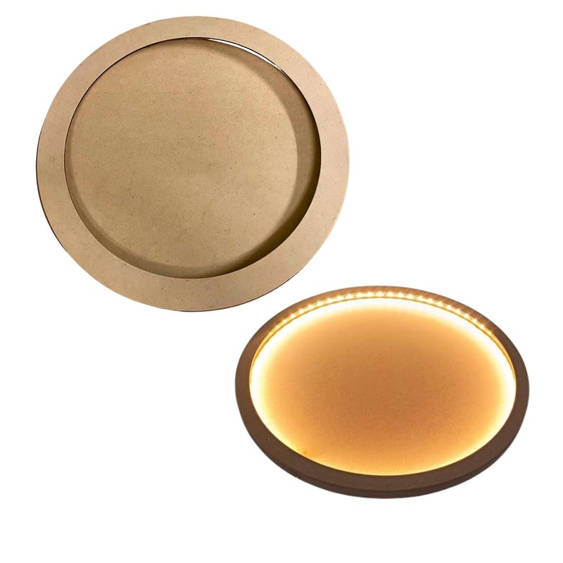 Snoogg إطار LED دائري بحجم 16 بوصة/صندوق ظل، إضاءة LED من جميع الجهات. - Image 1