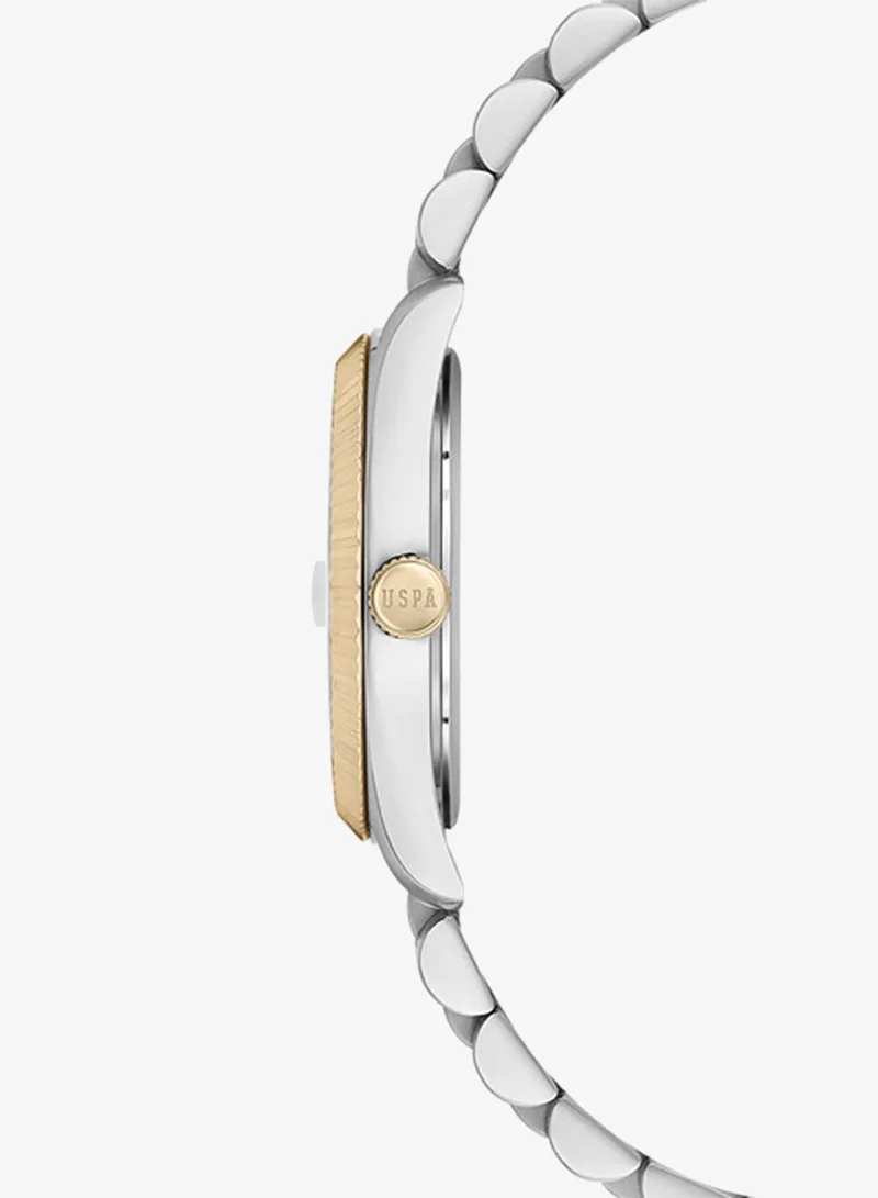 U.S. Polo Assn. New Stainless Steel Bracelet Quartz Analog Watch for Women, 32mm