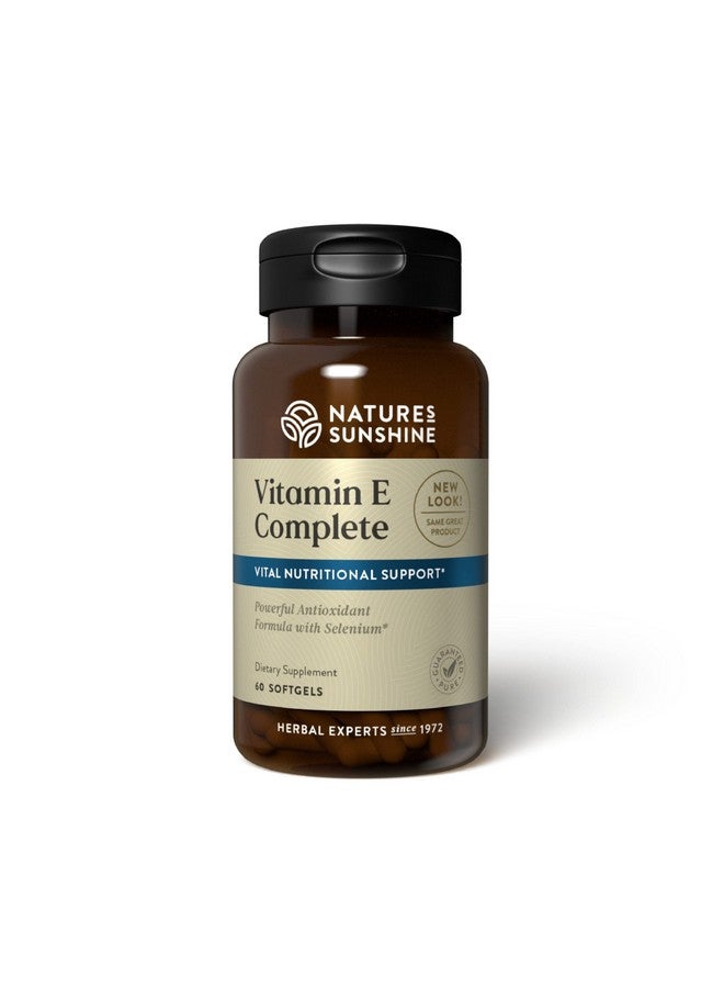 NATURE'S SUNSHINE Nature's Sunshine Vitamin E Complete w/ Selenium, 60 Softgels |Powerful Antioxidant Supplement with Selenium and all Eight Molecules in the Vitamin E Family  - Image 1
