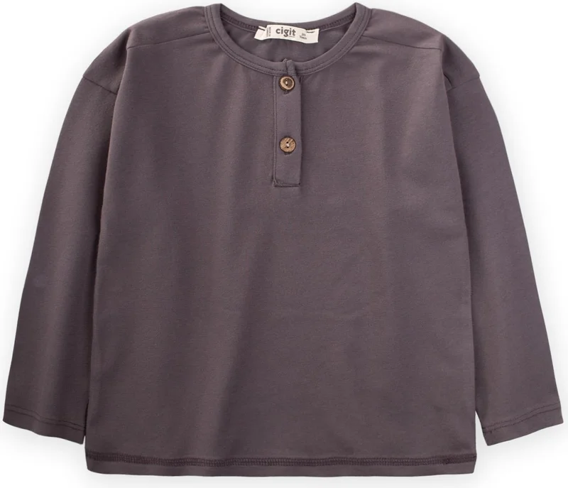 Cigit Half Patli Seasonal T-Shirt 2-10 Years Old Smoked