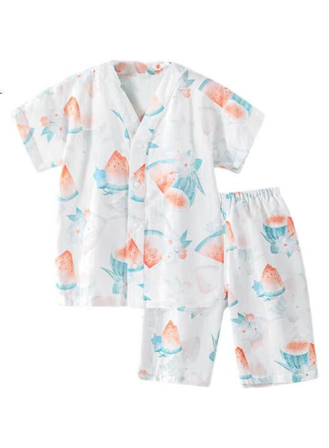 Beptides Children'S Pajamas, Boys And Girls Summer Thin Breathable Home Wear Set, Baby Parent-Child Sleepwear Short Sleeve - Image 1