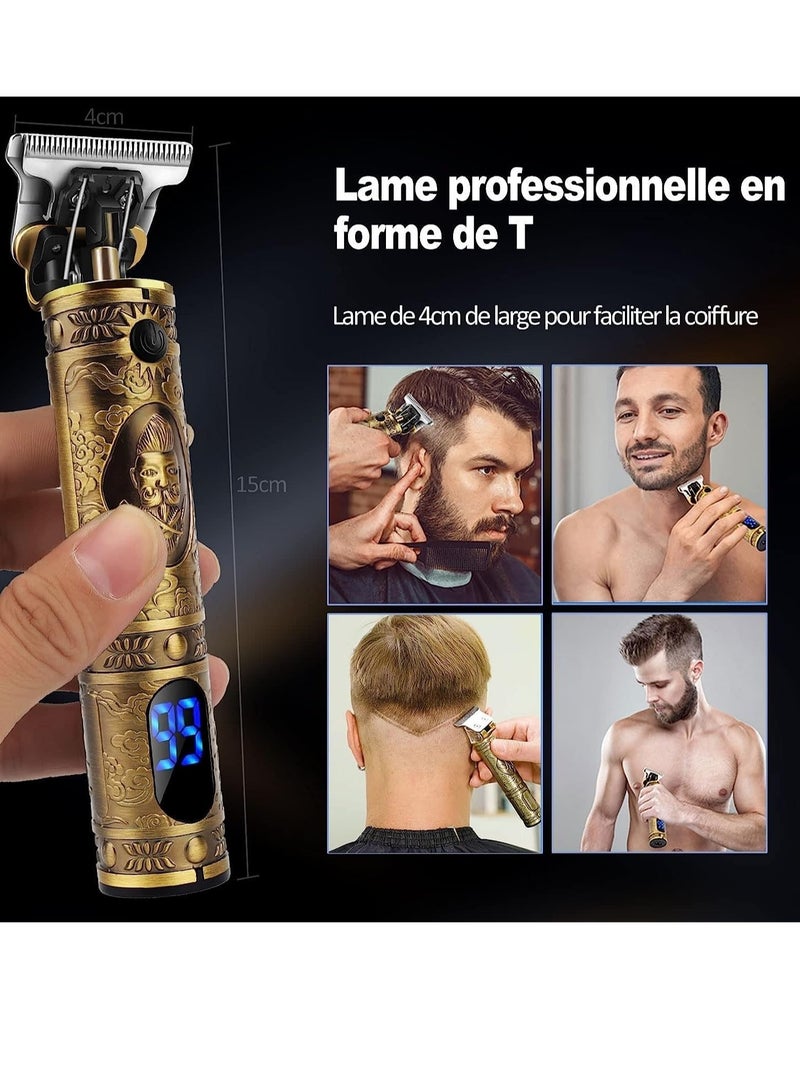 ELTRAZONE Professional Men’s Hair Trimmer, Long Hair Trimmer, Beard Trimmer, Cordless Hair Trimmer, Rechargeable, LED Display, Beard Trimmer for Men and Hairdressers. - Image 3