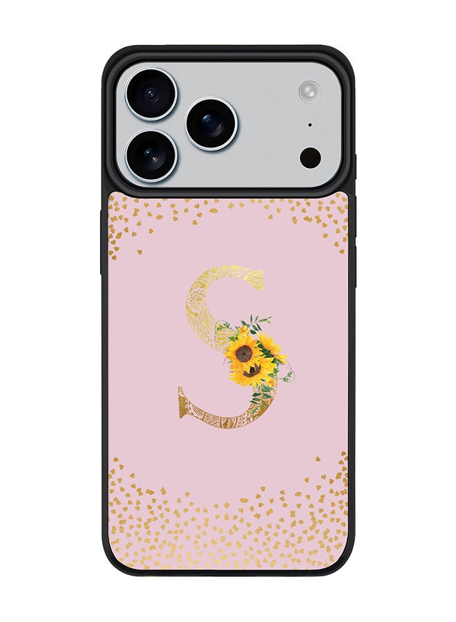 Stylizedd iPhone 17 Pro Max Case, [Compatible with MagSafe] Slim Magnetic cover Phone Case iPhone 17 Pro Max -Custom Floral Monogram - S  (Pink ) - Image 1