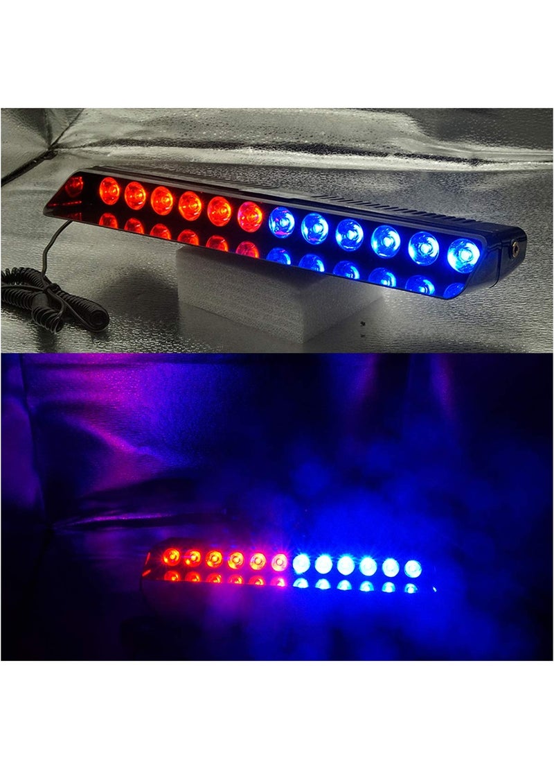 Red and Blue LED Strobe Emergency Warning Light with Suction Cup for Car, SUV, Boat, and Firefighter Use - Dashboard Safety Hazard Light, DC 12V, Ideal for Windshield and Interior Roof Installation.