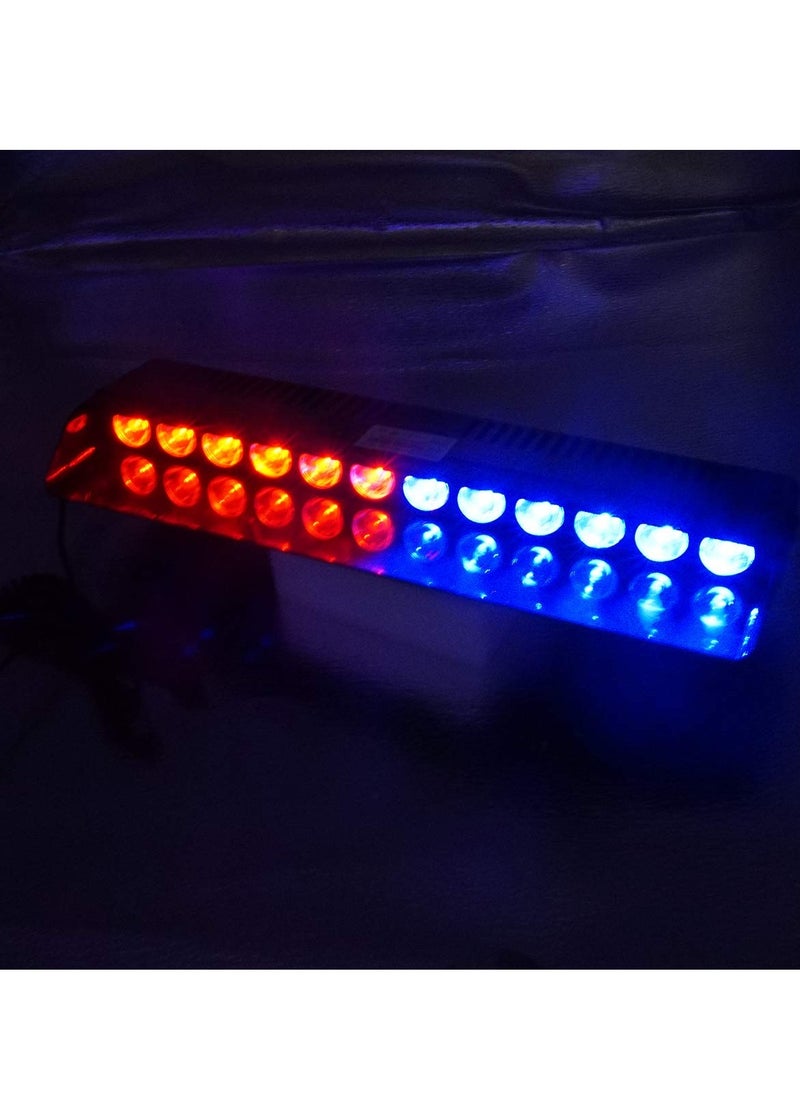 Red and Blue LED Strobe Emergency Warning Light with Suction Cup for Car, SUV, Boat, and Firefighter Use - Dashboard Safety Hazard Light, DC 12V, Ideal for Windshield and Interior Roof Installation.