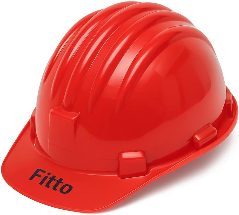 FITTO خوذة فيتو الحمراء للسلامة في البناء، حماية رأس متينة - Image 1