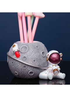 KASTWAVE Astronaut Pen Holder, for Kids Astronaut Pen Organizer Fairy Figure Pen Holder, for Desk Decoration, Back to School Gift, for Kids (Purple)  - Image 1