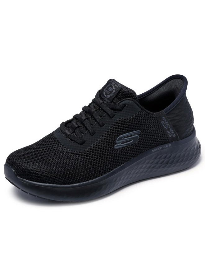 Women's Skech-lite Pro Resistant Bungee Exdown Hands Free Slip-ins Health Care Professional Shoe, Black, 35 EU