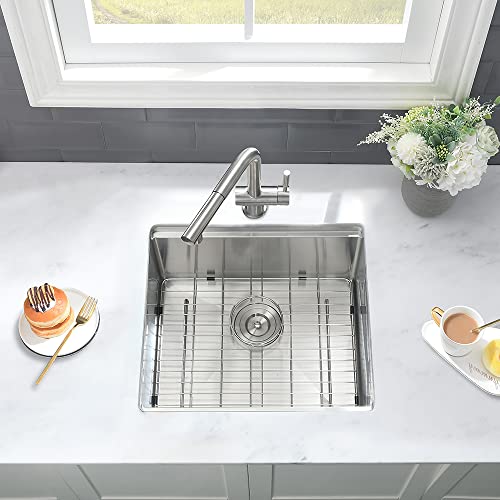 VASOYO 21 Inch Bar Sink Undermount-VASOYO 21x17 Inch Undermount Kitchen Sink Workstation Wet Bar Prep 16 Gauge Stainless Steel Single Bowl Under Mount Rv Sinks with Cutting Board - Image 4