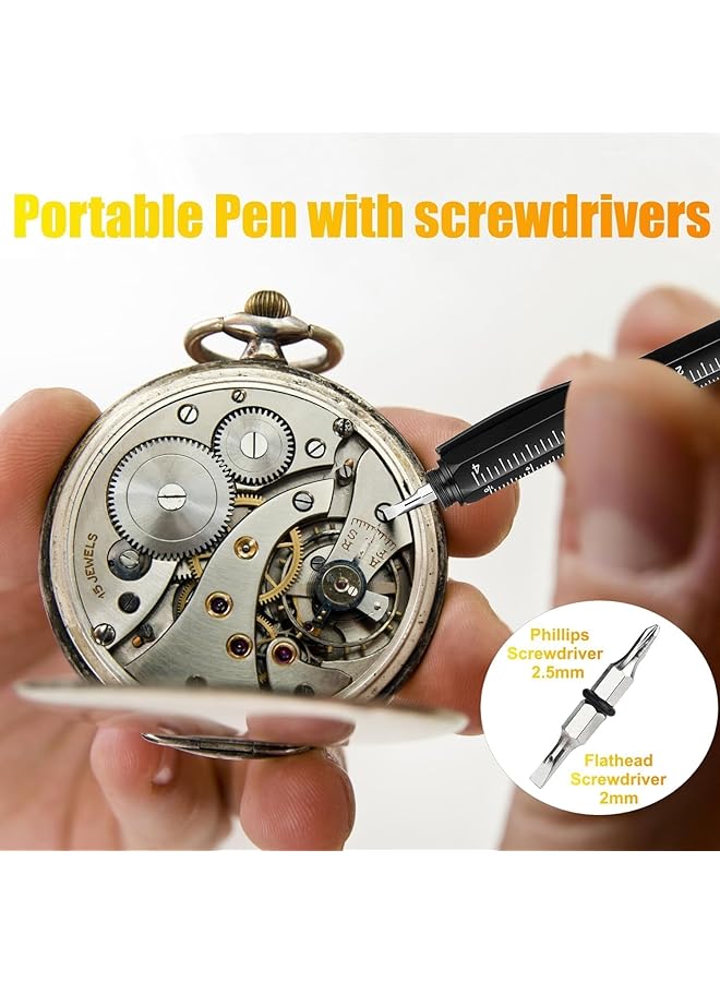 Bukela 12 In 1 Multitool Pen With Stress Relief Accessory Pocket Multi Tool With Light Stylus Ruler Screwdriver Bottle Box Opener Cool Must Have Gadgets For Woodworking Electrical Engineers Men - Image 4