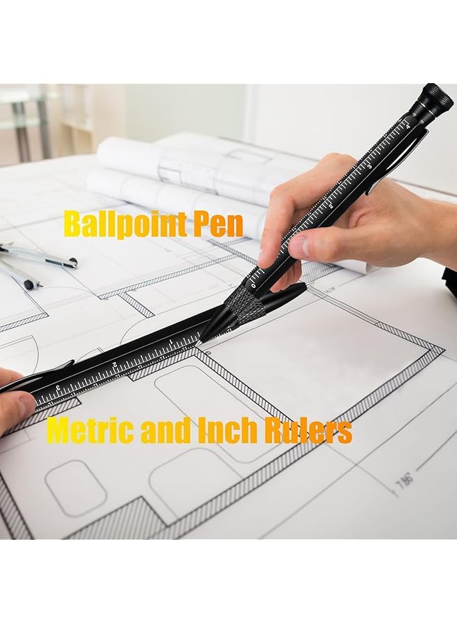 Bukela 12 In 1 Multitool Pen With Stress Relief Accessory Pocket Multi Tool With Light Stylus Ruler Screwdriver Bottle Box Opener Cool Must Have Gadgets For Woodworking Electrical Engineers Men - Image 5
