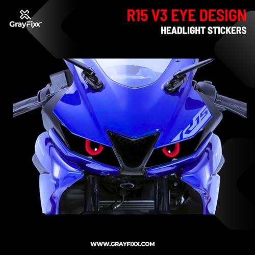 Grayfixx Eye Design Headlight Sticker for R15 V3 | Made in Premium Oneway Vision Vinyl with FPF (Fade Protection Film), Waterproof, Precut Sticker, Pack of 1-Self-Adhesive - Image 2