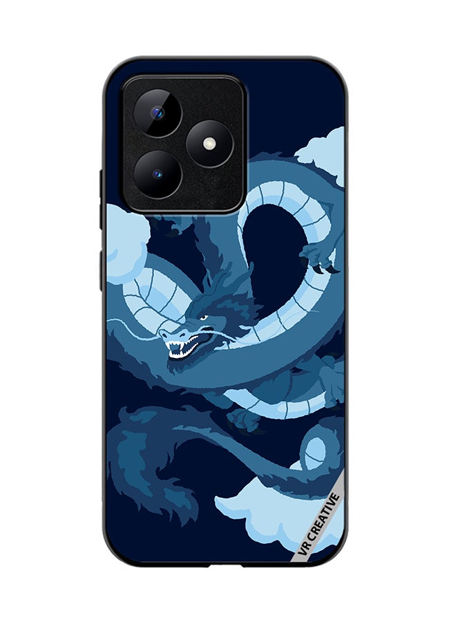VR CREATIVE Protective Case Cover For Realme C53 Chinese Blue Dragon Design Multicolour - Image 1