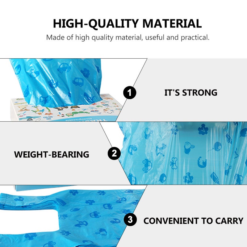 100Pcs Pet Poop Storage Bag Litter Bag Disposable Garbage Bags (Sky- ) - Image 4