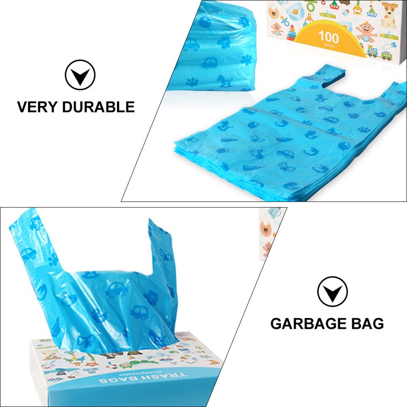 100Pcs Pet Poop Storage Bag Litter Bag Disposable Garbage Bags (Sky- ) - Image 5