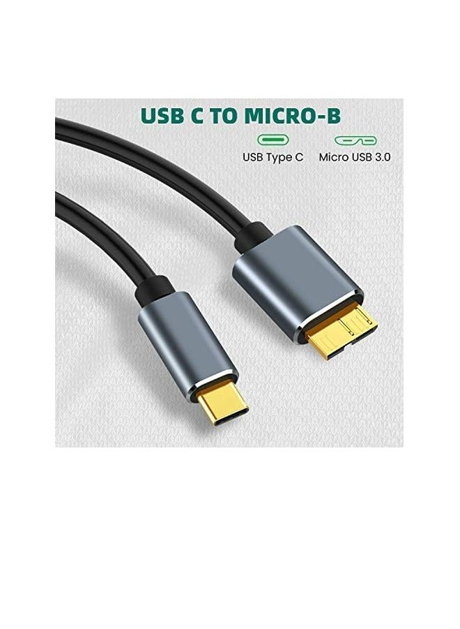 كابل شحن سريع USB-C الى Micro USB 3.1 بسرعة 10Gbps لسلسلة ايفون 15 وسيجيت دبليو دي ويستجيت ماي باسبورت وماك بوك برو/اير وايباد وتابلت وسامسونج جالكسي S24 وغيرها، بطوب 1.5متر - Image 1