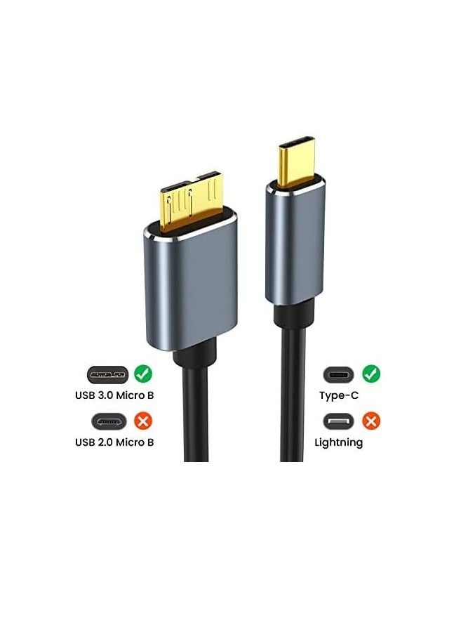 كابل شحن سريع USB-C الى Micro USB 3.1 بسرعة 10Gbps لسلسلة ايفون 15 وسيجيت دبليو دي ويستجيت ماي باسبورت وماك بوك برو/اير وايباد وتابلت وسامسونج جالكسي S24 وغيرها، بطوب 1.5متر - Image 2