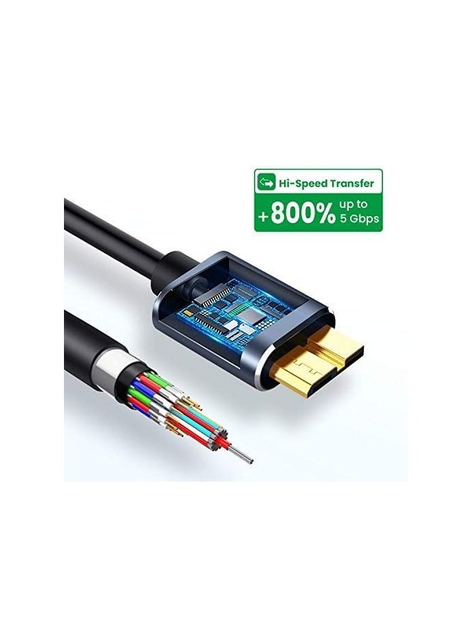 كابل شحن سريع USB-C الى Micro USB 3.1 بسرعة 10Gbps لسلسلة ايفون 15 وسيجيت دبليو دي ويستجيت ماي باسبورت وماك بوك برو/اير وايباد وتابلت وسامسونج جالكسي S24 وغيرها، بطوب 1.5متر - Image 3