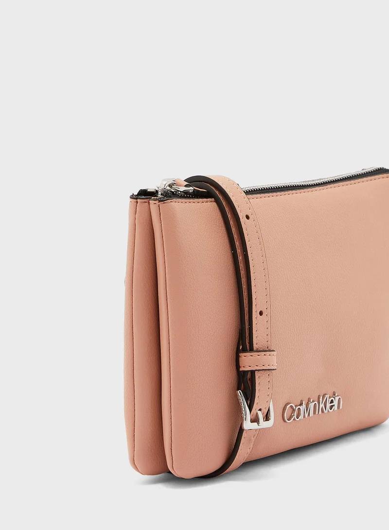 CALVIN KLEIN Logo Top Zip Crossbody