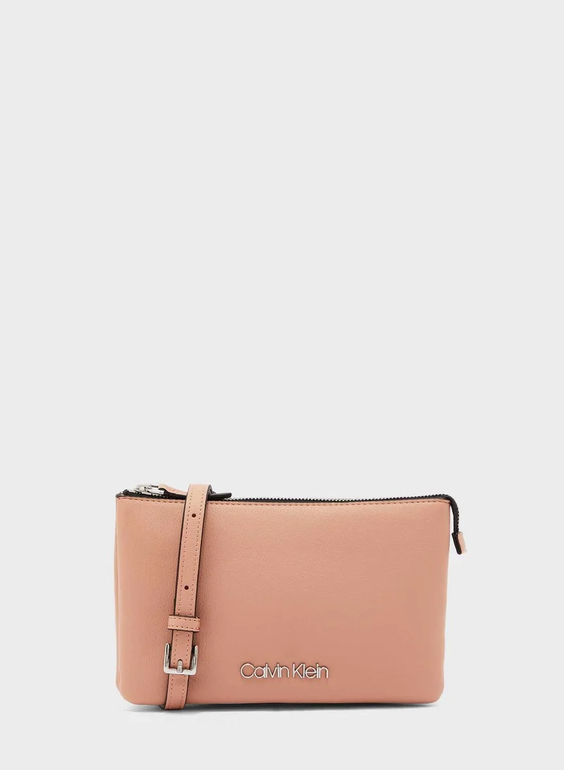 CALVIN KLEIN Logo Top Zip Crossbody