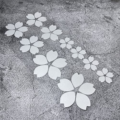DXYMOO Creative Fashion Flower Cherry Blossoms Petal Leaves Motor Bike Stickers Auto Body Car Styling PVC Decals Sliver White - Image 1