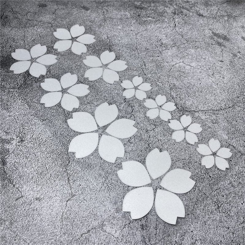 DXYMOO Creative Fashion Flower Cherry Blossoms Petal Leaves Motor Bike Stickers Auto Body Car Styling PVC Decals Sliver White - Image 3