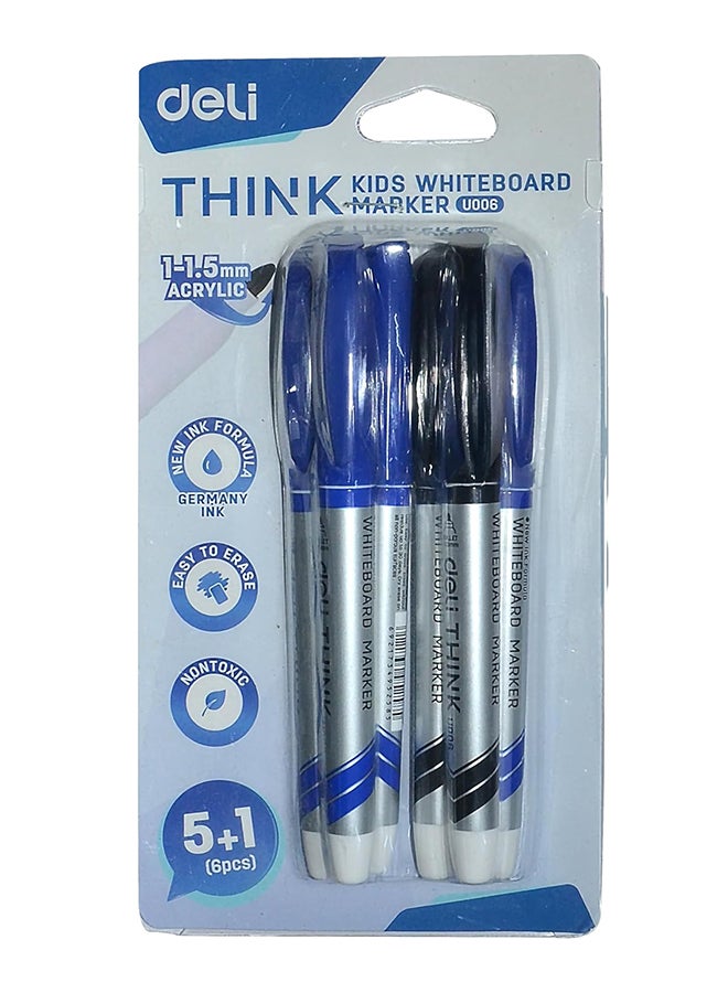 DELI THINK DRY ERASE WHITEBOARD MARKER BULLET ASS EU00620-6P - Image 1