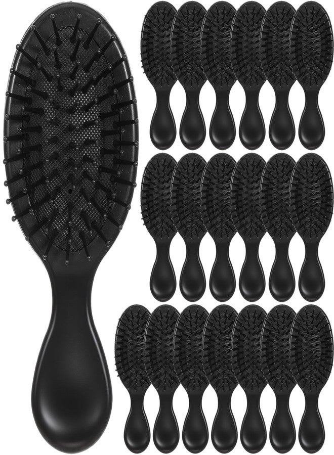 PercyEffie 20 Pcs Mini Hair Brushes Bulk,Small Wet Bristle Hair Brush Portable Travel Detangling Air Cushion Brush Pocket Mini Scalp Massage Tortoise Brushes for Extensions Wigs Women Charity Gifts - Image 1